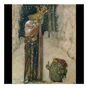John Bauer - Princess and Troll Perfect Poster