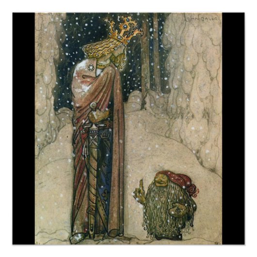 John Bauer - Princess and Troll Perfect Poster (Voorkant)