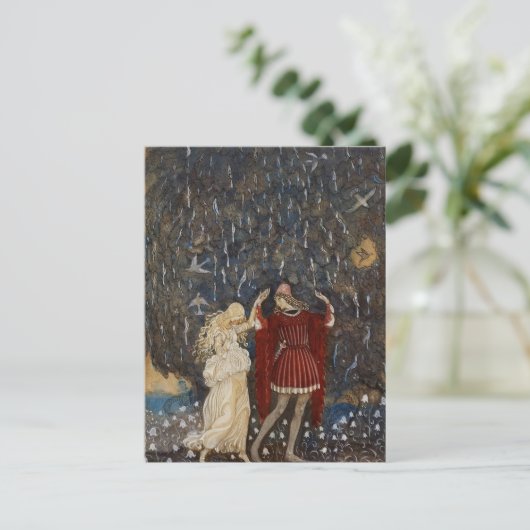 John Bauer Princess en Prince Kunst Briefkaart (Staand voorkant)