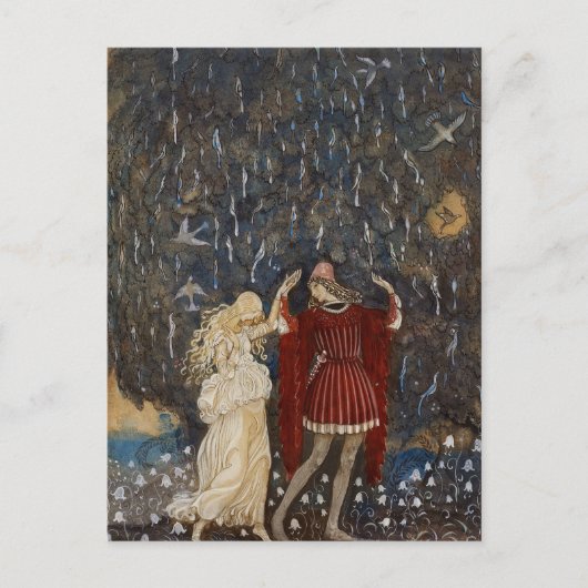 John Bauer Princess en Prince Kunst Briefkaart (Voorkant)