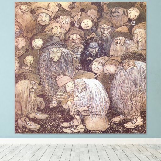 John Bauer Troll Art Canvas Afdruk (Insitu (Houten vloer))