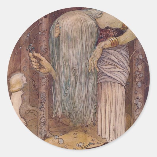 John Bauer TROLL HERB Ronde Sticker (Voorkant)