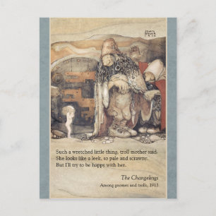 John Bauer Troll koppel en prinses baby C1024 Briefkaart