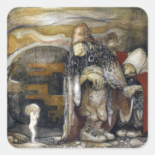 John Bauer Troll Vierkante Sticker