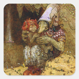 John Bauer - Trollen Vierkante Sticker