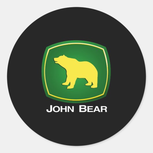 John Bear Ronde Sticker (Voorkant)