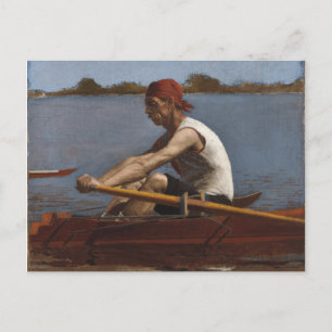 John Biglin in een Single Scull Briefkaart