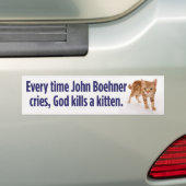 John Boehner Cries Bumpersticker (Op auto)