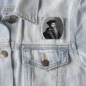 John Calvin Vierkante Button 5,1 Cm (In situ)