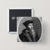 John Calvin Vierkante Button 5,1 Cm (Voorkant /achterkant)
