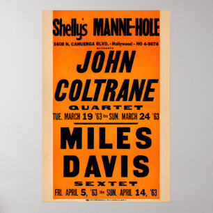 John Coltrane - Miles Davis affiche jazz - Shelly'
