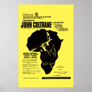 John Coltrane Olatunji Jazz Vintage Poster