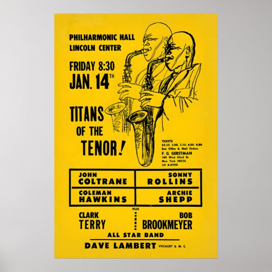 John Coltrane - Sonny Rollins affiche jazz - Titan (Devant)