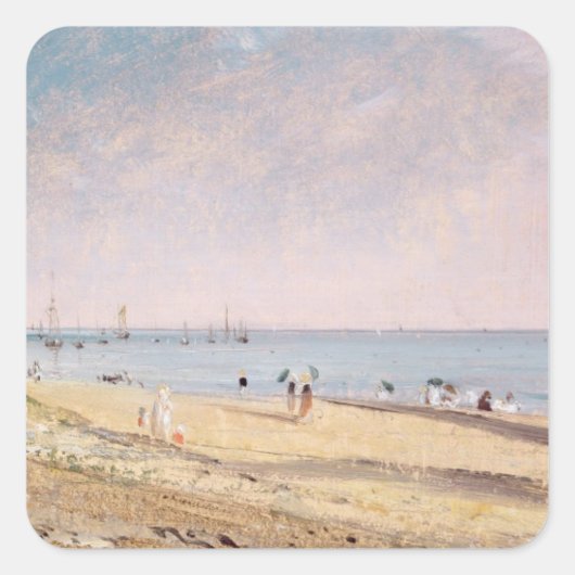John Constable | Brighton Beach (olie op doek) Vierkante Sticker (Voorkant)