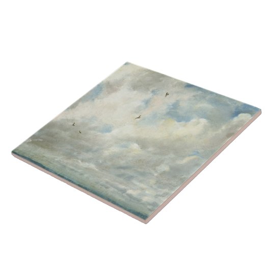John Constable | Cloud Study, 1821 (olie op papier Tegeltje (Zijkant)