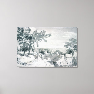 John Constable De ingang van het dorp Ed Canvas Afdruk