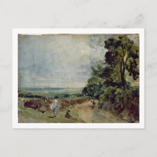 John Constable   Een landweg met bomen en vijgen Briefkaart