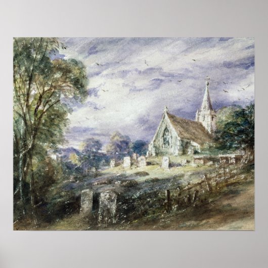 John Constable | Kerk Stoke Poges Poster (Voorkant)