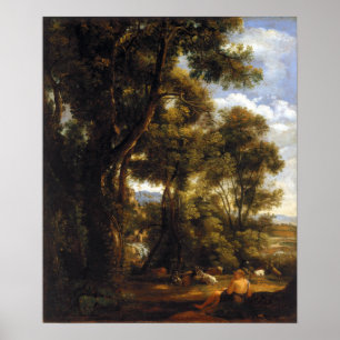 John Constable Landscape met Goatherd en Goats Poster