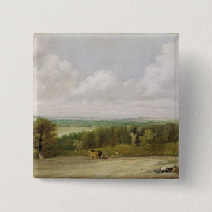 John Constable Landschap: Stroomschaal in Suf Vierkante Button 5,1 Cm