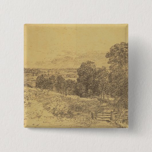 John Constable | Schets voor het schilderen Vierkante Button 5,1 Cm (Voorkant)