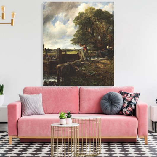  John Constable The Lock Canvas Afdruk (Insitu (Woonkamer))