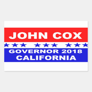 John Cox voor California Governor 2018 Popular Rechthoekige Sticker