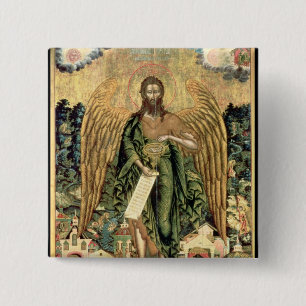 John de Baptist, Angel of the Wilderness Vierkante Button 5,1 Cm