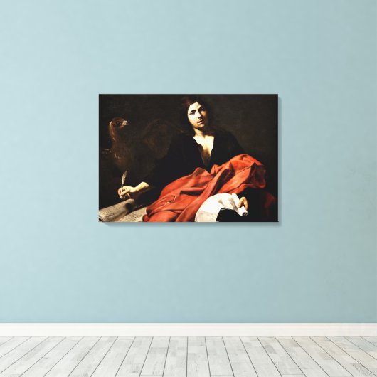 John de Evangelist, mooi kunstschilderij Canvas Afdruk (Insitu (Houten vloer))