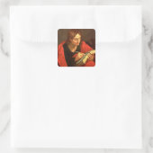 John de Evangelist Vierkante Sticker (Tas)