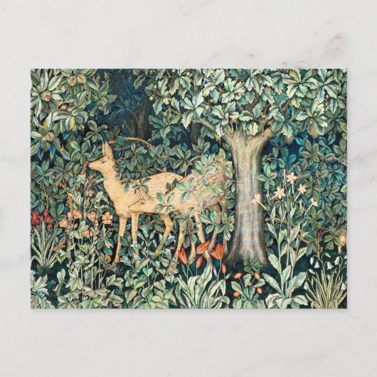 John Dearle "Greenery" - Tree Flower & Deer Briefkaart (Voorkant)
