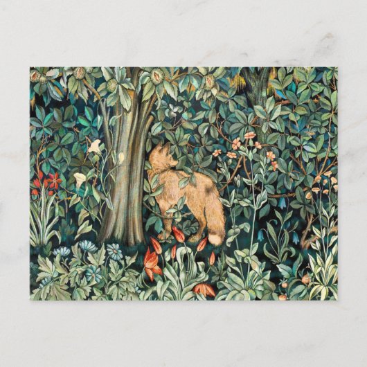  John Dearle "Greenery" - Tree Flower & Fox Briefkaart (Voorkant)