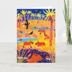 John Dyer Art Card Brazilian Capybara Feestdagen Kaart