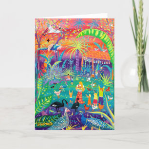 John Dyer Art Card Happy Birthday in de dierentuin Feestdagen Kaart