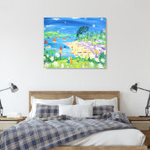 John Dyer canvasprint. Helford Passage, Cornwall Canvas Afdruk (Insitu (Slaapkamer))