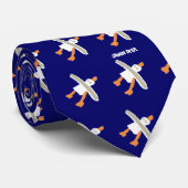John Dyer dark blue seagull designer stropdas (Opgerold)