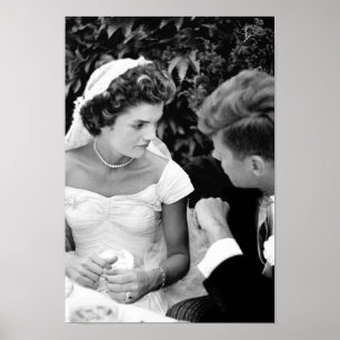 John en Jackie Kennedy tijdens hun huwelijk - 1953 Poster