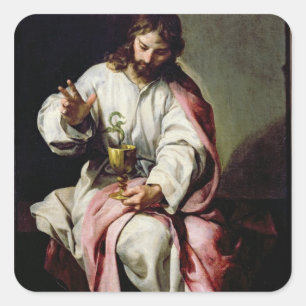 John, Evangelist en de WK-Poisoned Vierkante Sticker