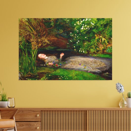 JOHN EVERETT MILLAIS - OPHELIA - 1851-1852 - CANVAS AFDRUK (Insitu (Woonkamer))