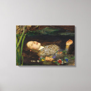 John Everett Millais - Ophelia Canvas Afdruk