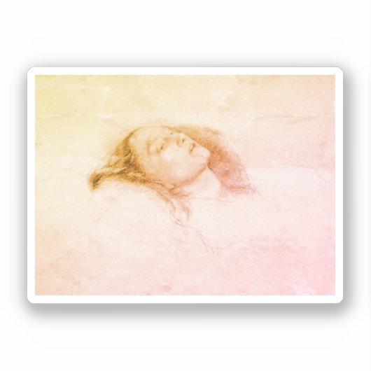 John Everett Millais - Ophelia (concept studie) Sticker (Voorkant)