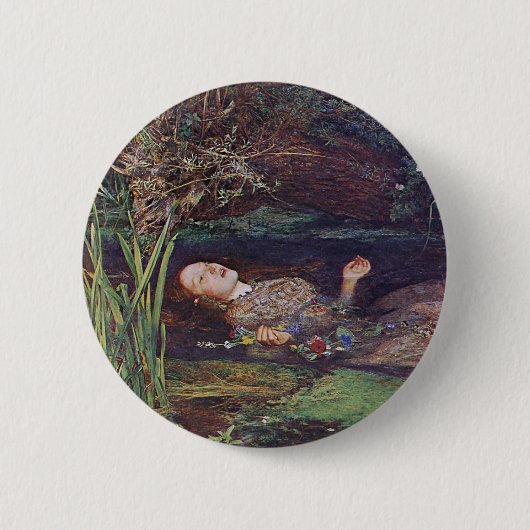 John Everett Millais Ophelia Ronde Button 5,7 Cm (Voorkant)