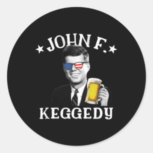 John F. Keggedy Drink President Kennedy JFK 4e van Ronde Sticker