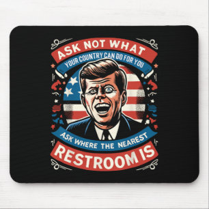 John F. Kennedy Grappig Patriottisch Toilet Meme 4 Muismat