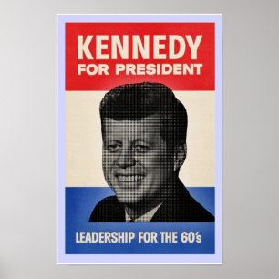 John F Kennedy halve toon poster