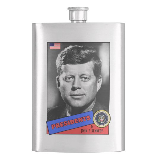 John F. Kennedy-honkaarten Heupfles (Voorkant)