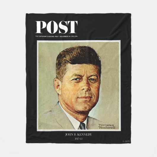 John F. Kennedy in MEMORIAM Fleece Deken (Voorkant)