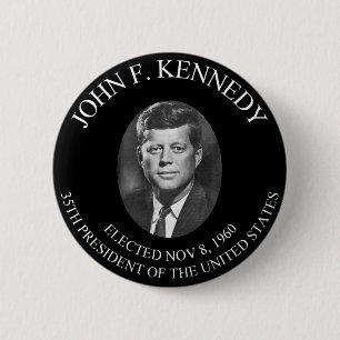 JOHN F. KENNEDY PRESIDENTIËLE MUNTEN ............. RONDE BUTTON 5,7 CM