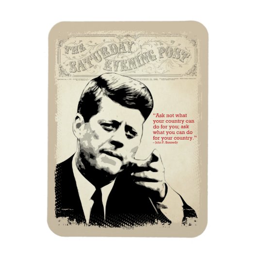 John F. Kennedy Quote Magneet (Verticaal)
