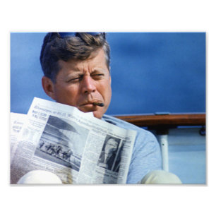 John F Kennedy Roken Foto Afdruk